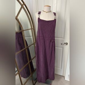 Vintage TIMBUKTU Station Maxi Purple Denim Overall Dress Size L Made In USA